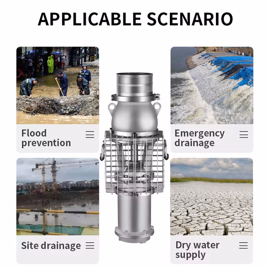 영구 자석 동기화 휴대용 홍수 통제 잠수할 수 있는 펌프 55kw